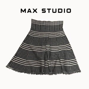 Max Studio High Waisted Midi Checkered Skirt Size M/L